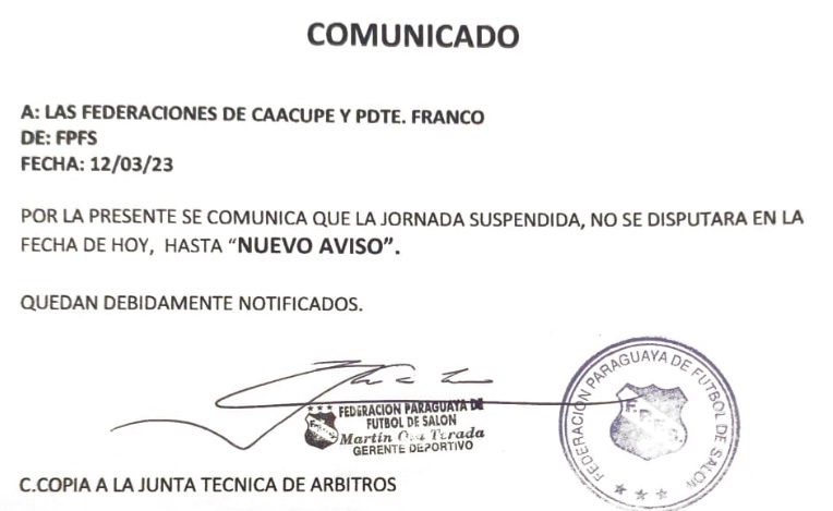 Partido Caacupé vs. Franco, vergüenza nacional