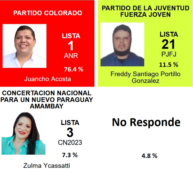 Sondeo radial le otorgó amplia ventaja a candidatos de la Lista 1, ANR