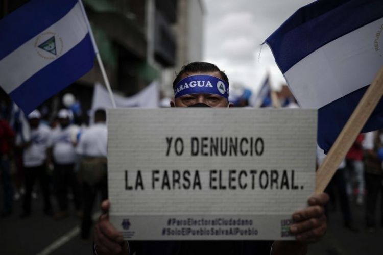 El Consejo Supremo Electoral de Nicaragua dio a Daniel Ortega como ganador del fraude comicial con la mitad de las actas escrutadas
