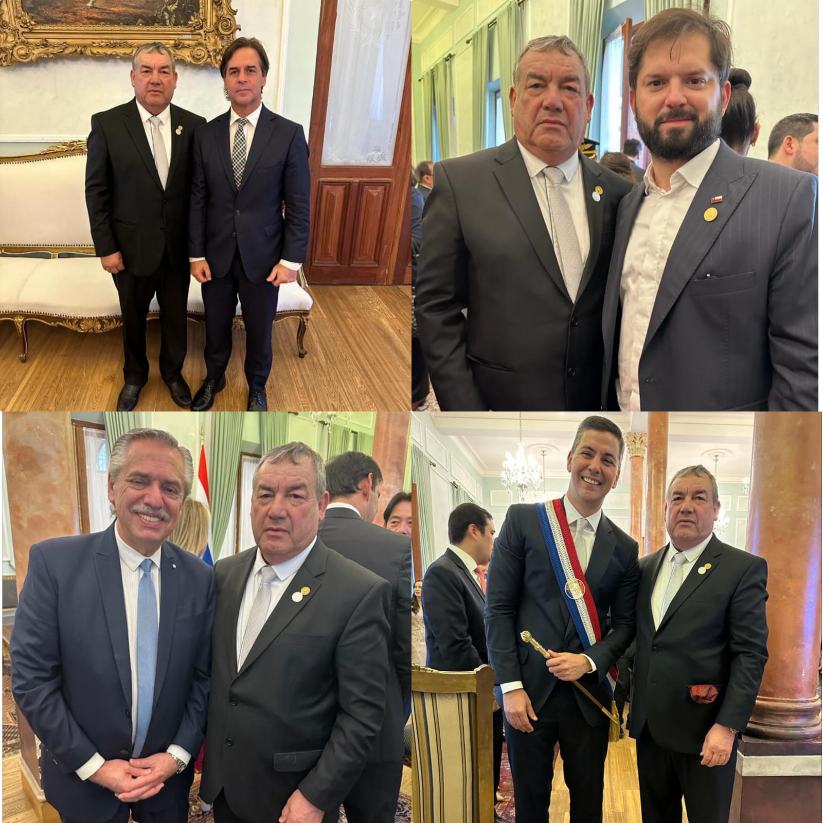 Saludos protocolares en la asuncion del Presidente de la República Santiago Peña