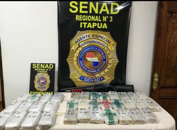 Senad incauta un alijo de cocaína durante allanamiento en Encarnación