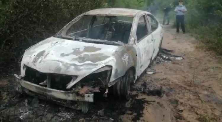 Hallan un auto incinerado con restos óseos en su interior en Ypané