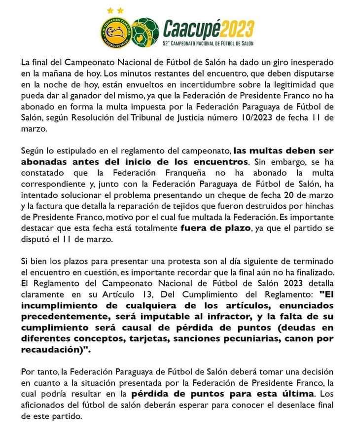 Definitivamente, Caacupé va a protestar y con chances de ganar