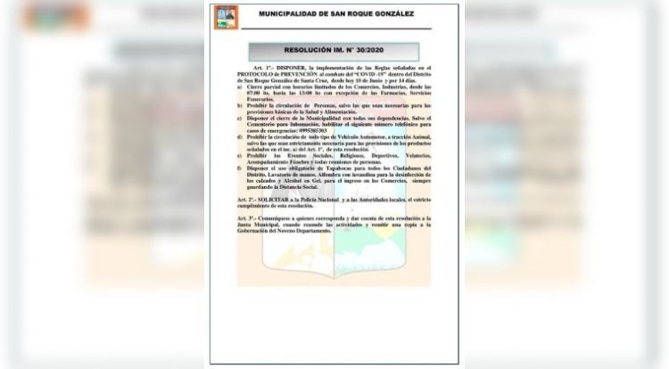 Cuarentena total en San Roque González: duras restricciones en la ciudad ante brote de COVID-19