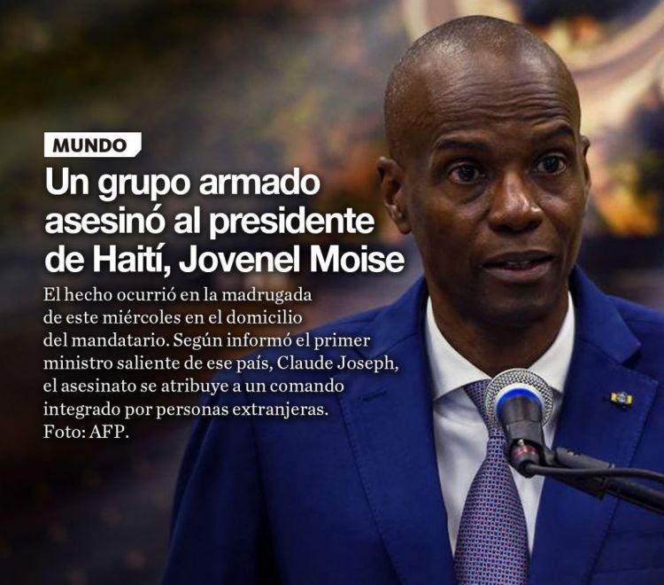 Un grupo armado asesinó al presidente de Haití, Jovenel Moise