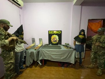 Senad incauta fusil de uso militar, municiones y drogas en Pedro Juan Caballero