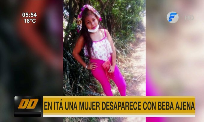 Joven desaparece con beba ajena en Itá