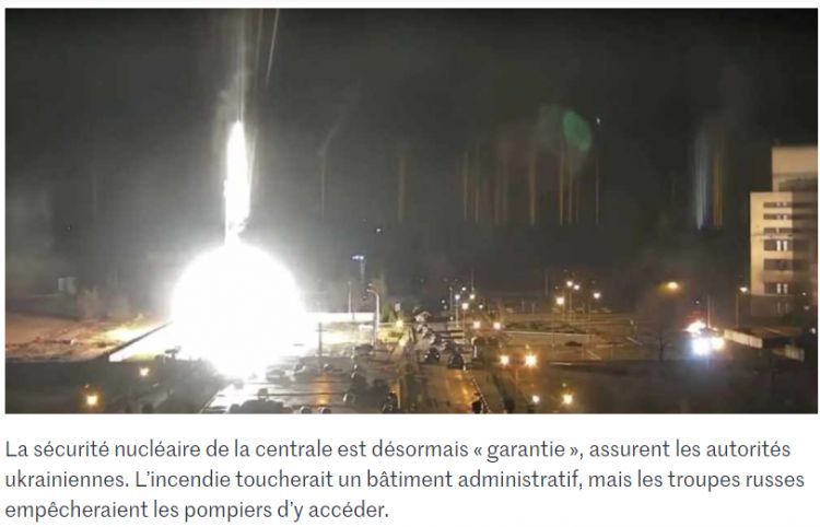 Incendio en planta nuclear de Ucrania tras bombardeo ruso