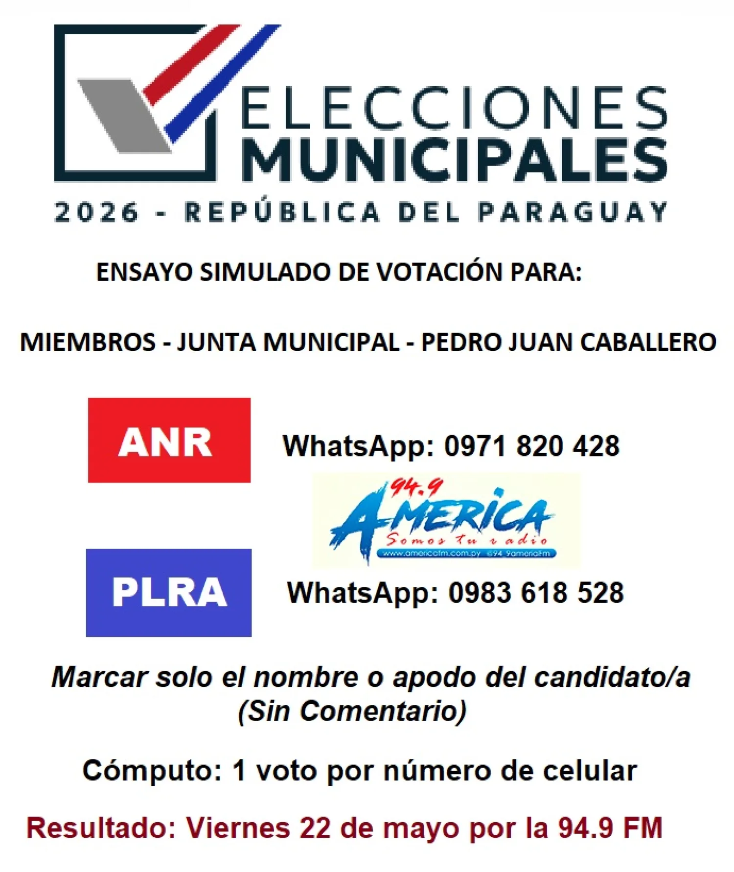 Ensayo democrático: Simulación de votos a 18 días de las elecciones internas