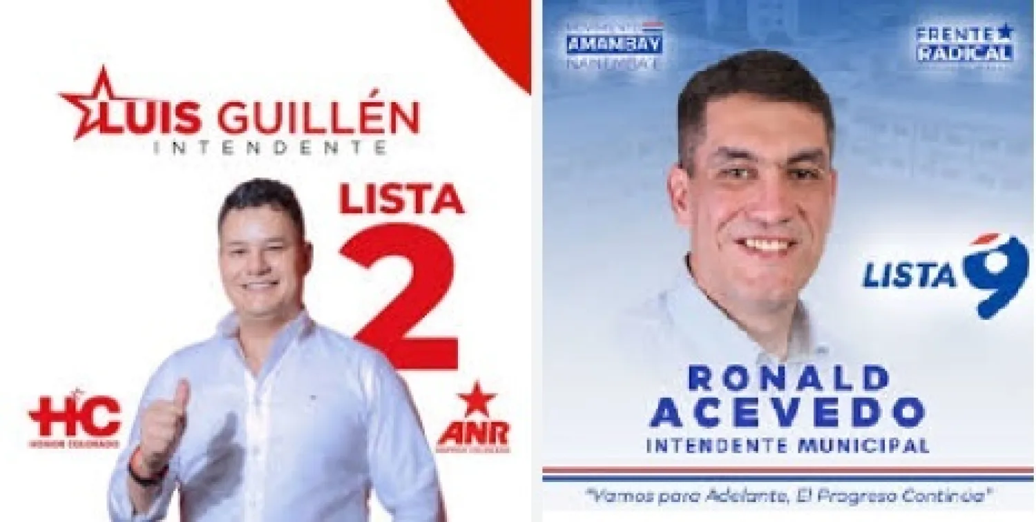 Luís Guillén (ANR) y Ronald Acevedo (PLRA) se consagran como los candidatos oficiales a la Intendencia