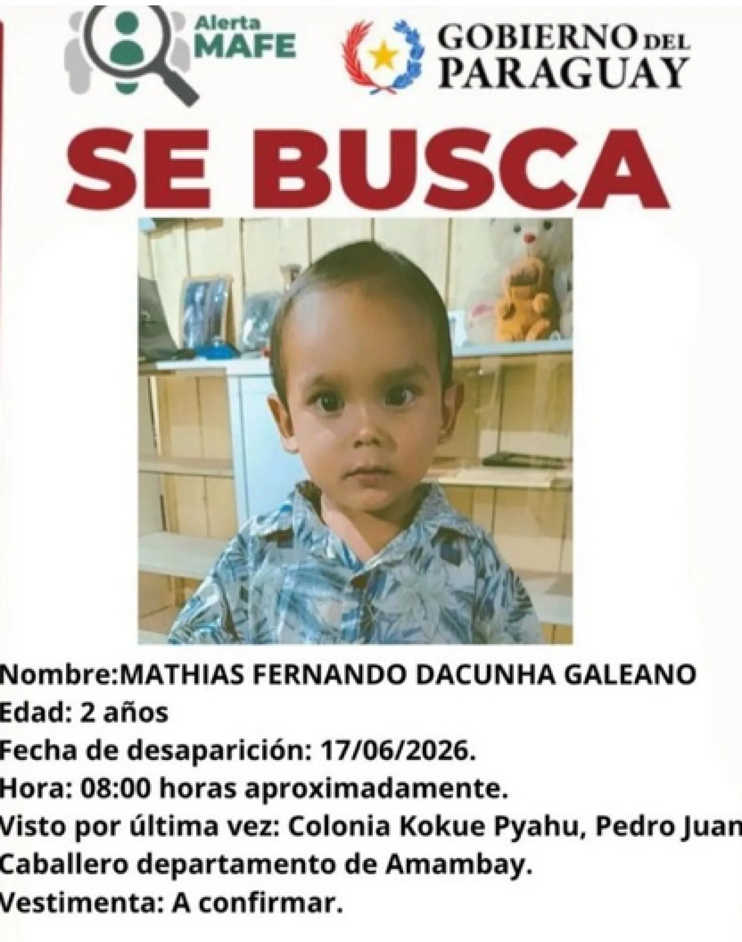 Desaparece un niño de 2 años tras alejarse de la casa de sus abuelos