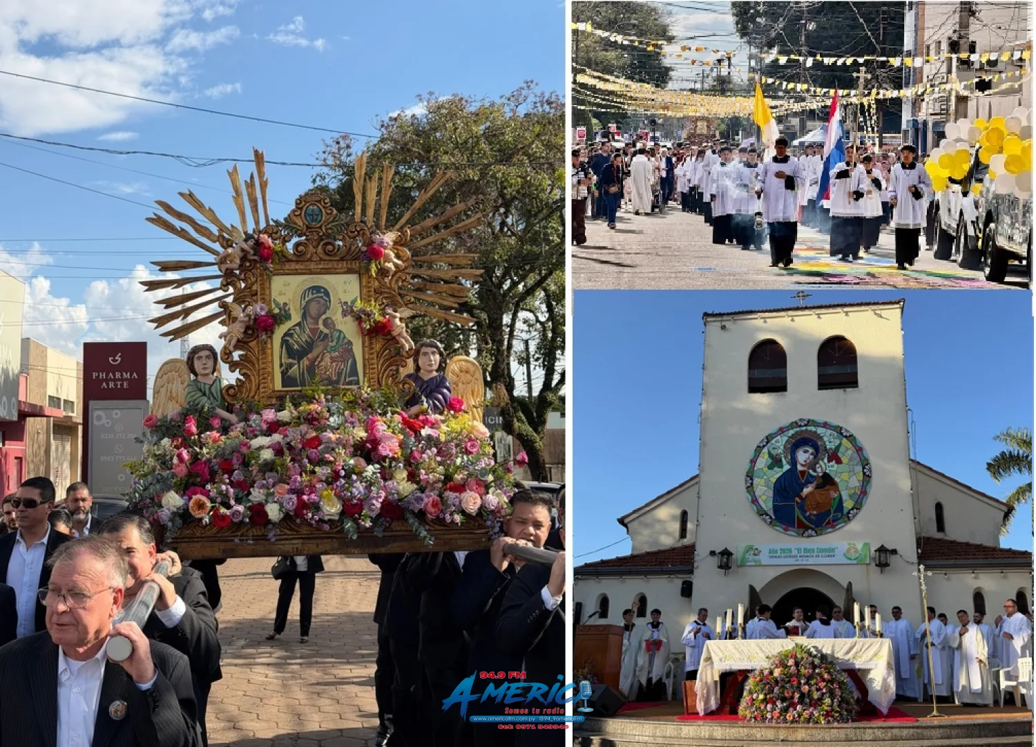 Multitudinaria participación de fieles en la procesión y misa en honor a la Madre del Perpetuo Socorro