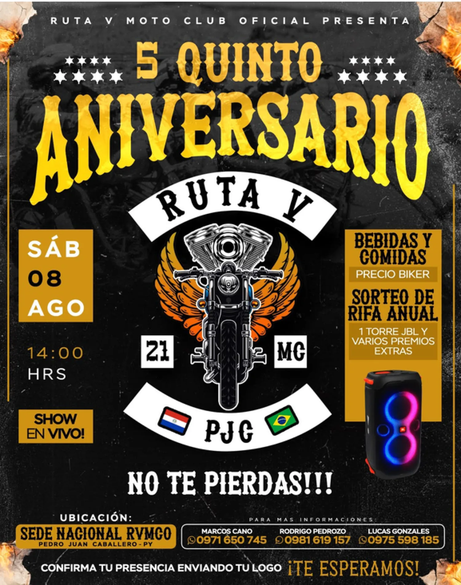 Ruta V Moto Club prepara un gran evento por su 5.º aniversario con participación internacional
