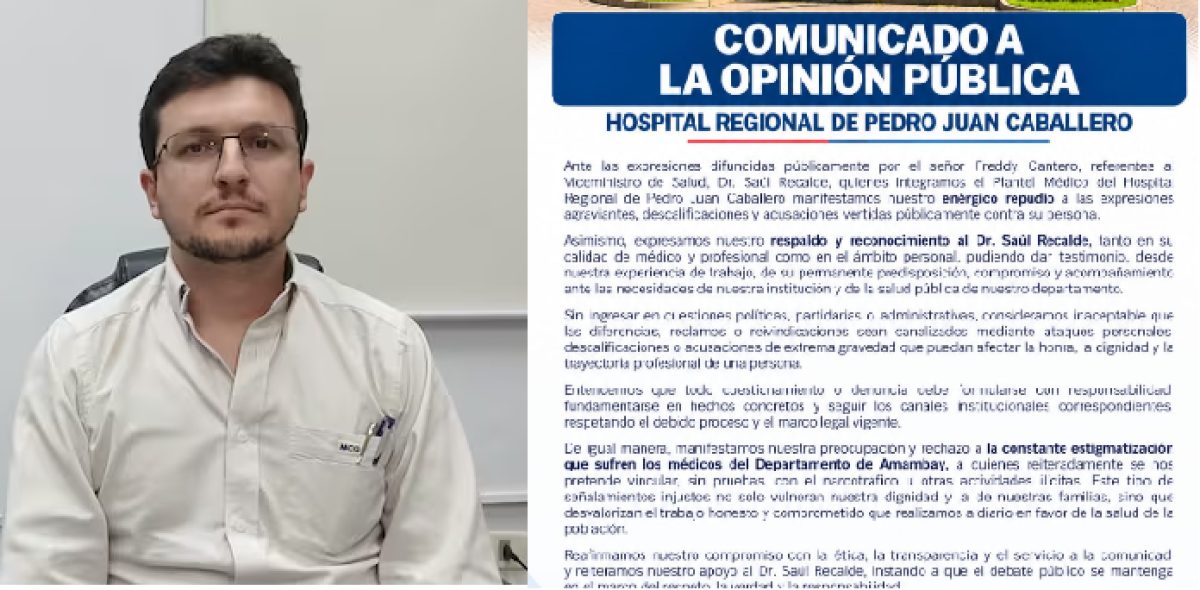 Masiva manifestación de respaldo al Dr. Saúl Recalde y disculpas públicas del Dr. Freddy Cantero