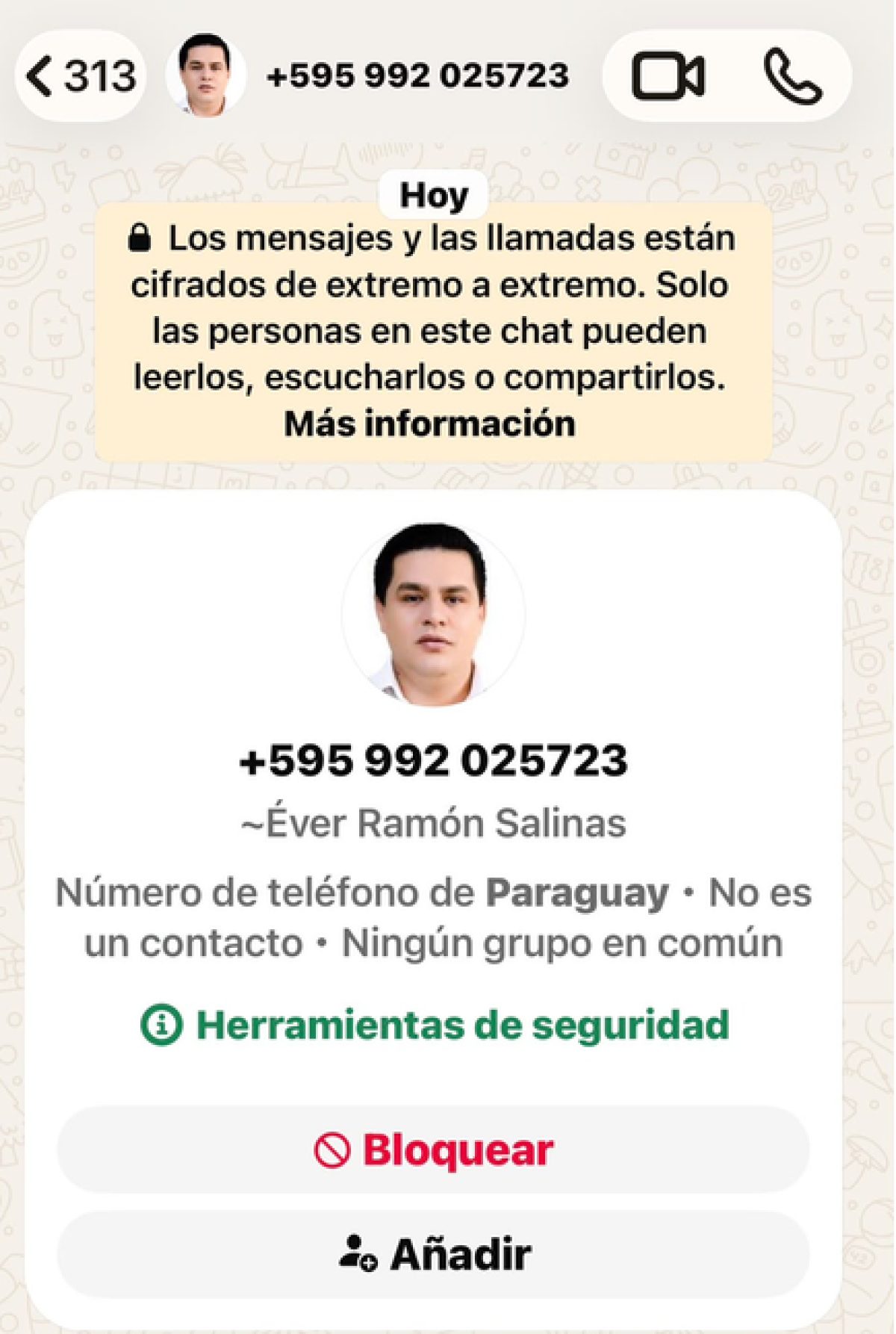 ADVERTENCIA: Detectan cuenta falsa de WhatsApp a nombre del intendente Ever Ramón Salinas Cueto para cometer estafas