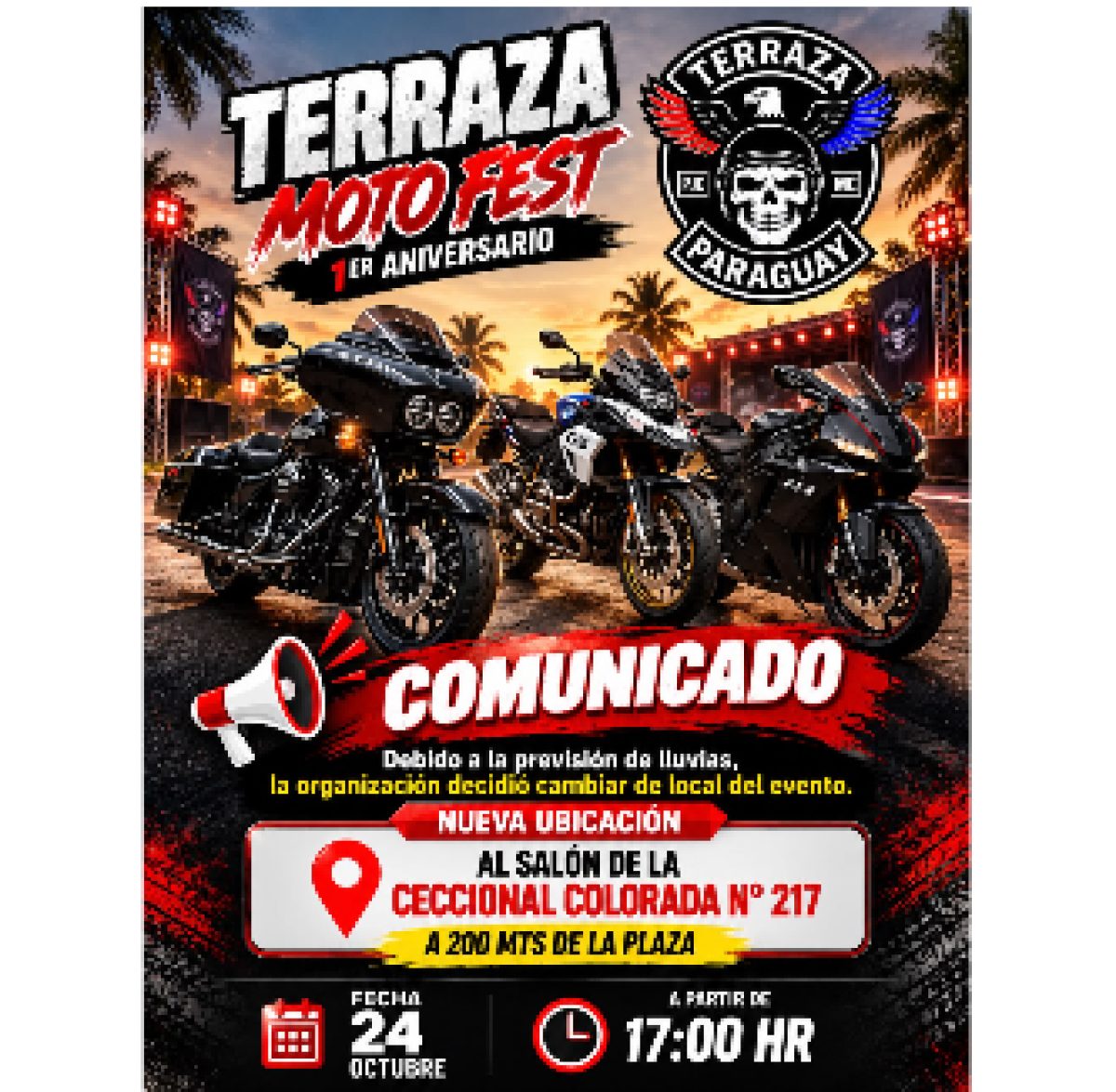 ¡Cambio de local para el Terraza Moto Fest – 1.er Aniversario!