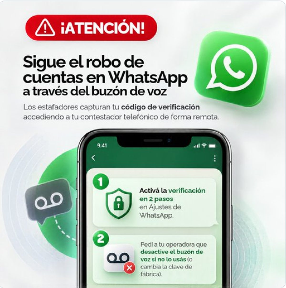Mitic alerta sobre el robo de cuentas de WhatsApp mediante el buzón de voz
